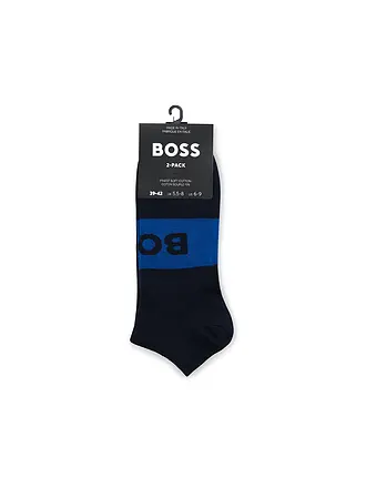 BOSS | Chaussettes sneaker lot de 2 bleu foncé | dunkelblau